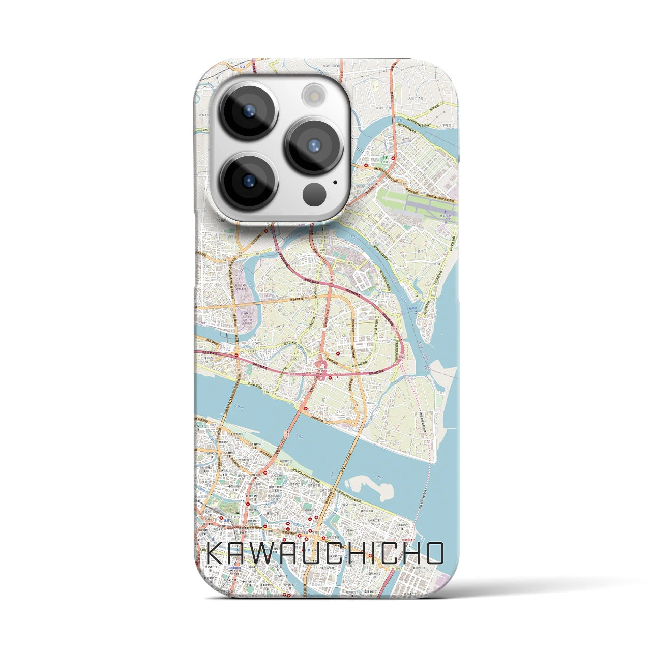 【川内町】地図柄iPhoneケース（バックカバータイプ・ナチュラル）iPhone 14 Pro 用