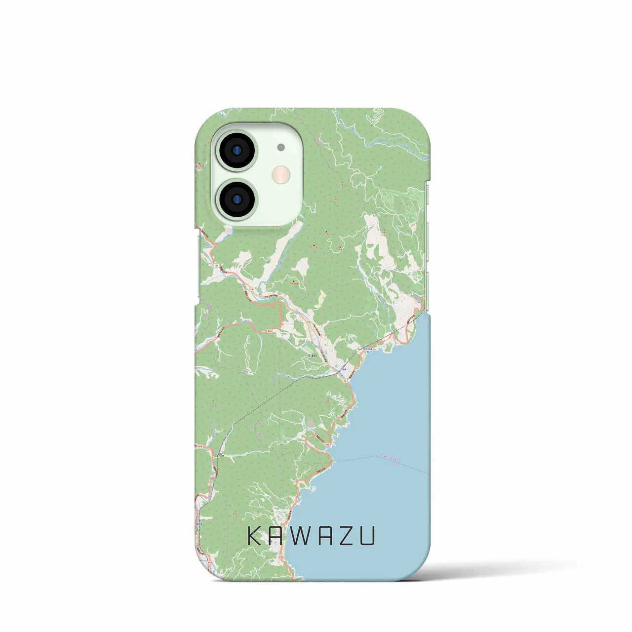 【河津】地図柄iPhoneケース（バックカバータイプ・ナチュラル）iPhone 12 mini 用