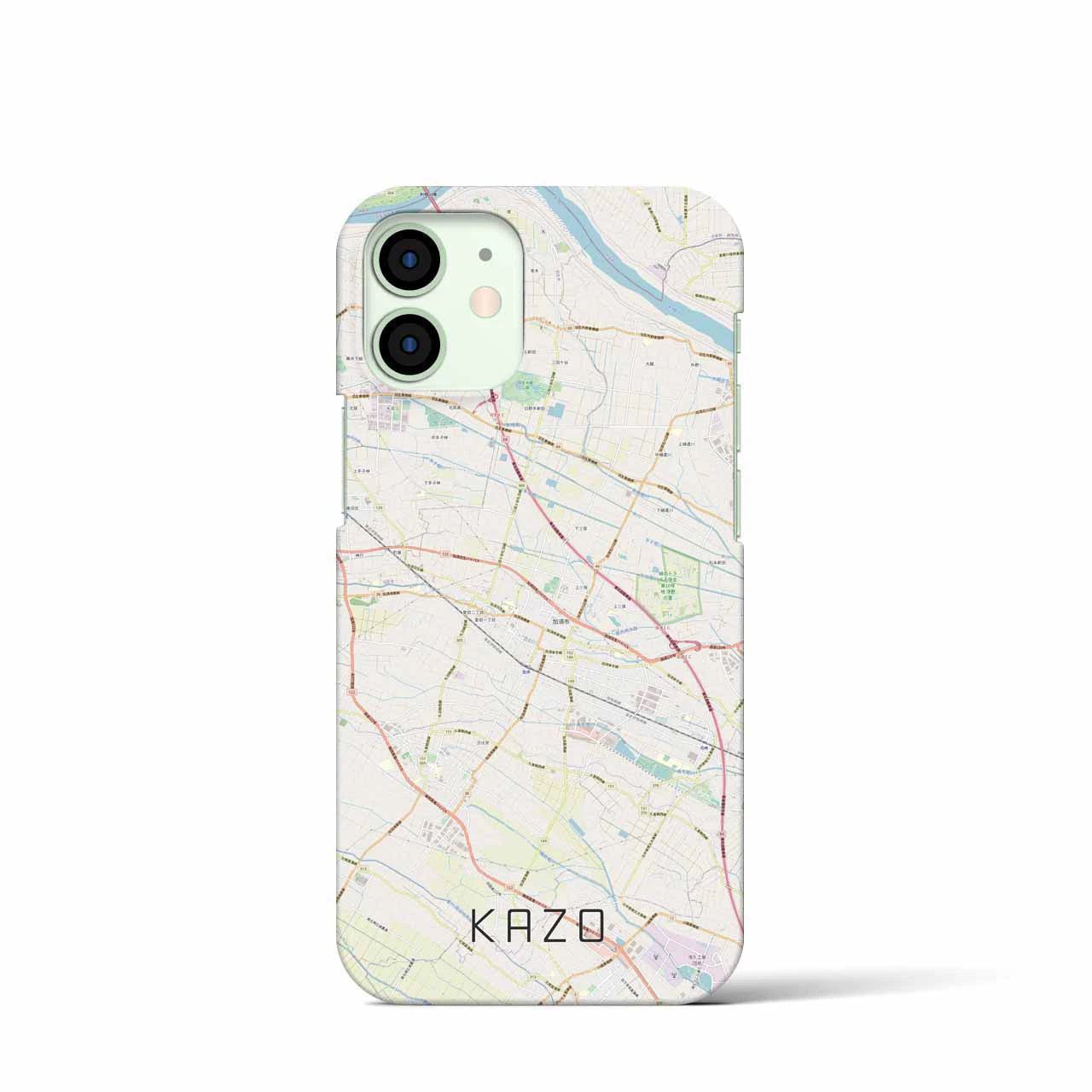 【加須】地図柄iPhoneケース（バックカバータイプ・ナチュラル）iPhone 12 mini 用