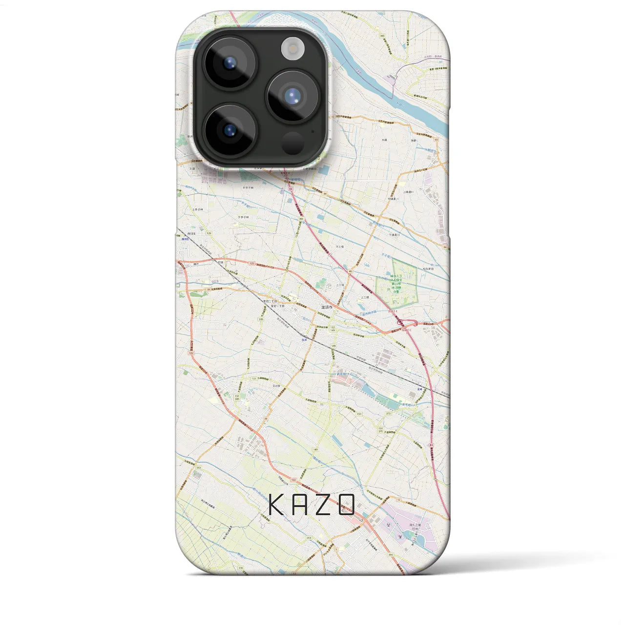 【加須】地図柄iPhoneケース（バックカバータイプ・ナチュラル）iPhone 15 Pro Max 用