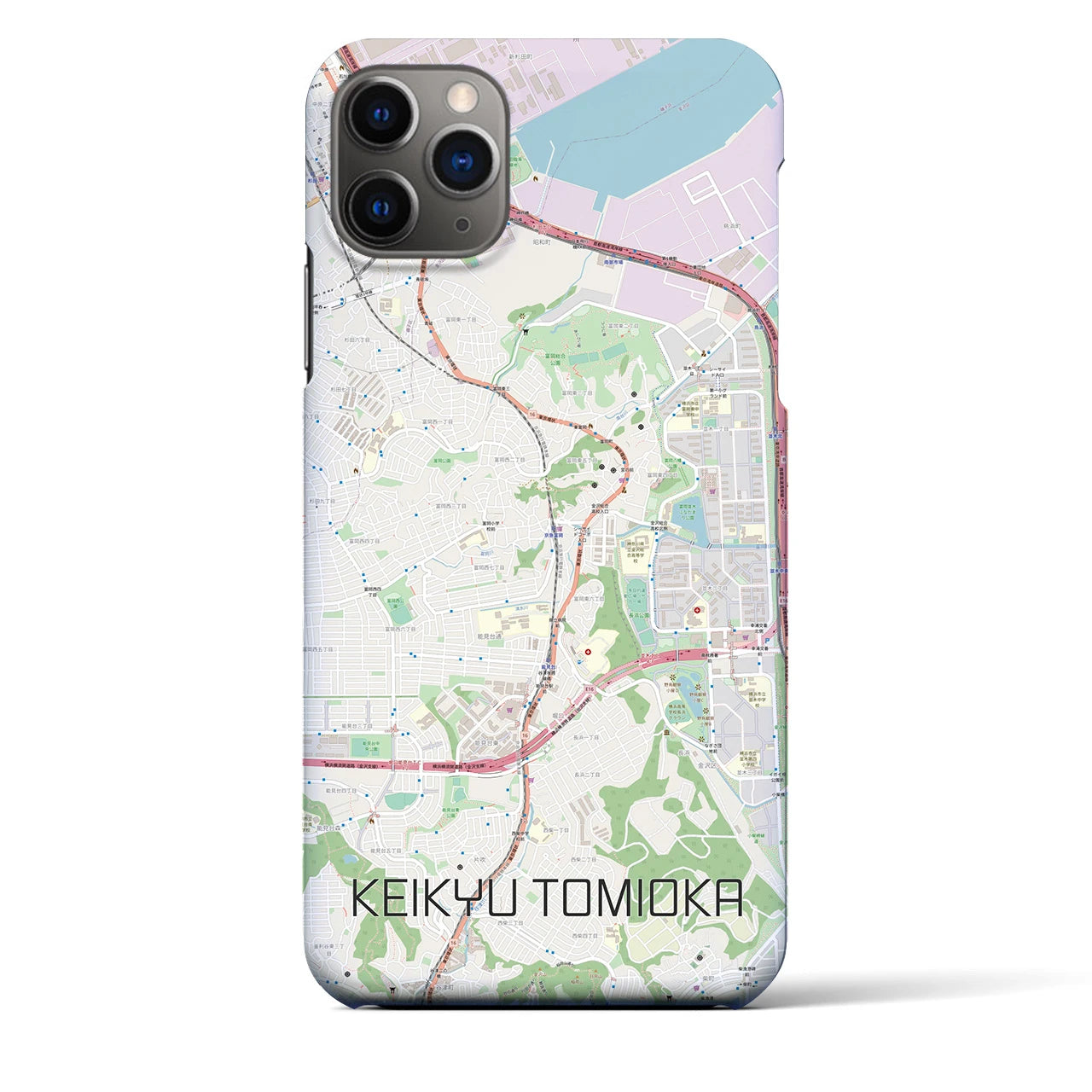 【京急富岡】地図柄iPhoneケース（バックカバータイプ・ナチュラル）iPhone 11 Pro Max 用