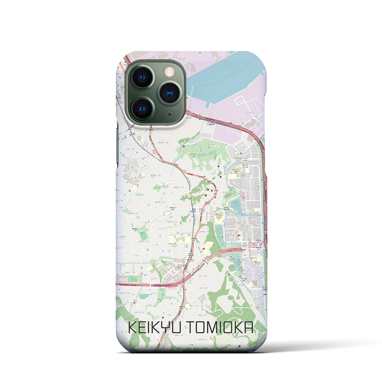 【京急富岡】地図柄iPhoneケース（バックカバータイプ・ナチュラル）iPhone 11 Pro 用