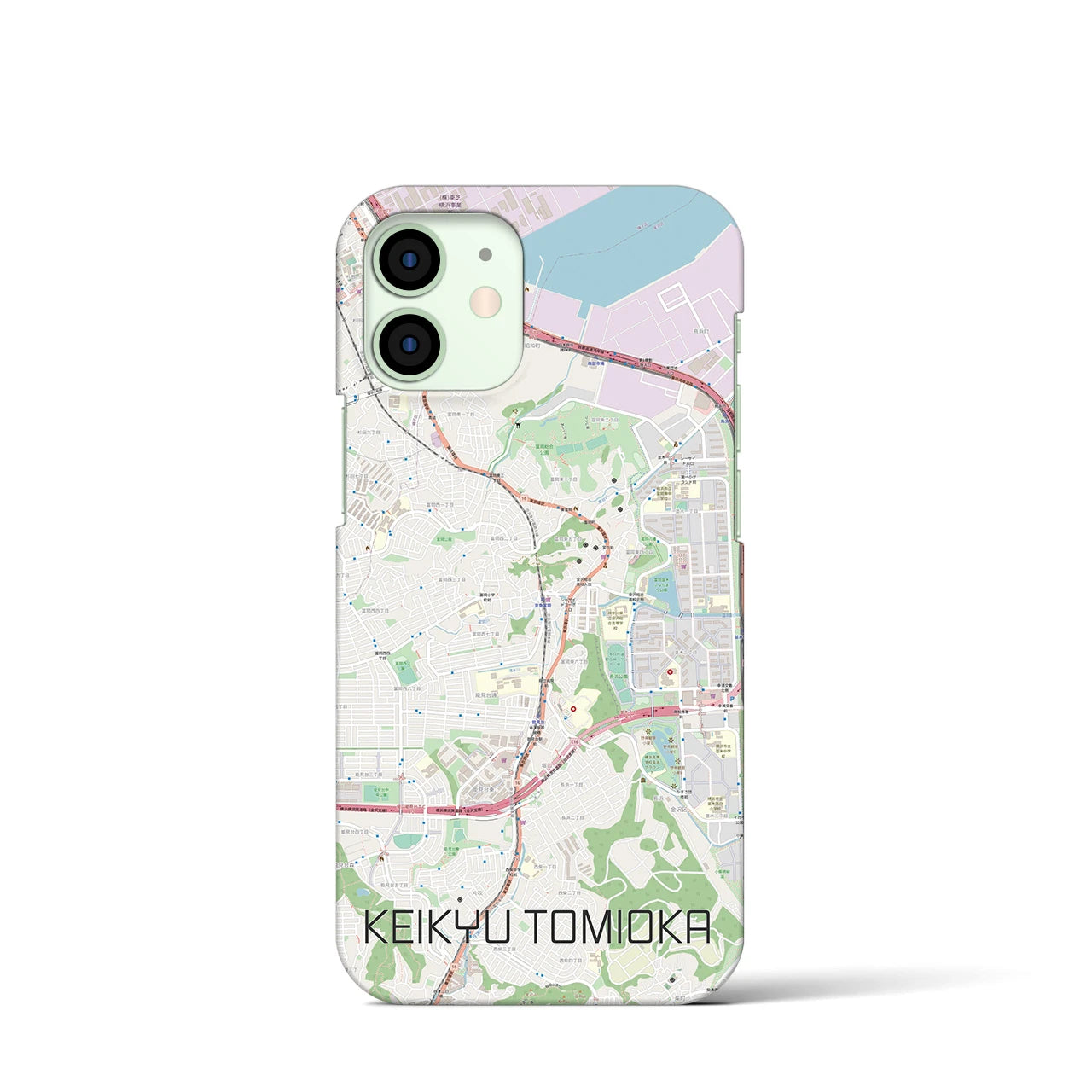 【京急富岡】地図柄iPhoneケース（バックカバータイプ・ナチュラル）iPhone 12 mini 用