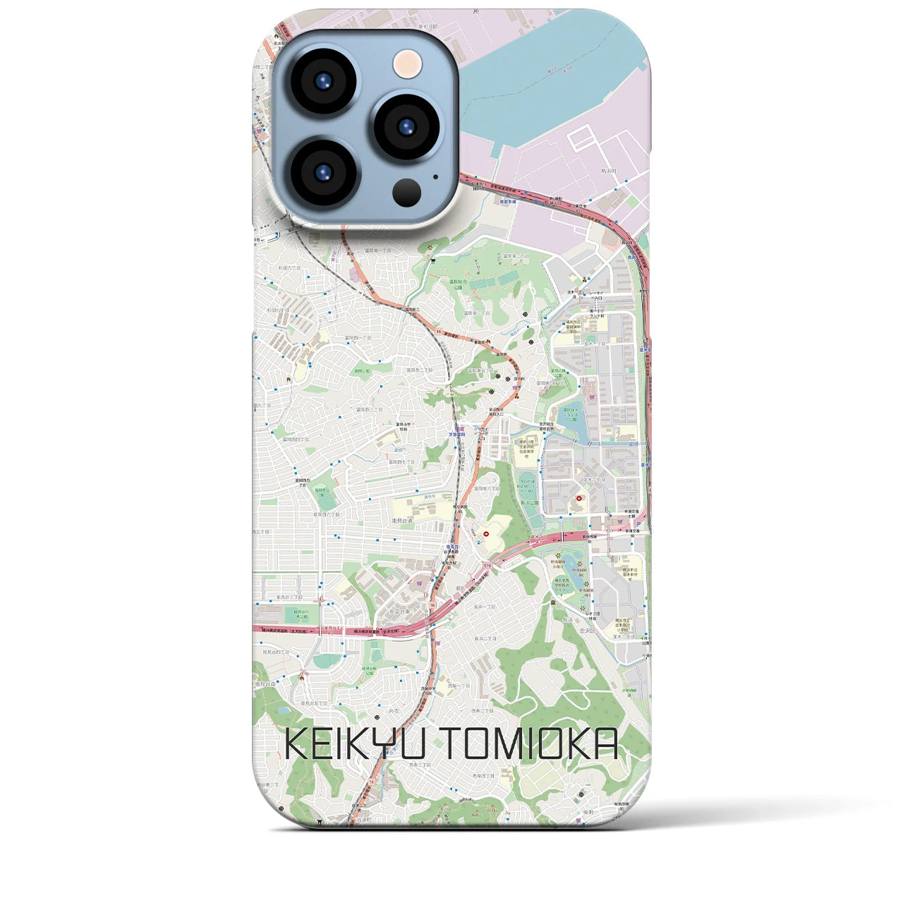 【京急富岡】地図柄iPhoneケース（バックカバータイプ・ナチュラル）iPhone 13 Pro Max 用