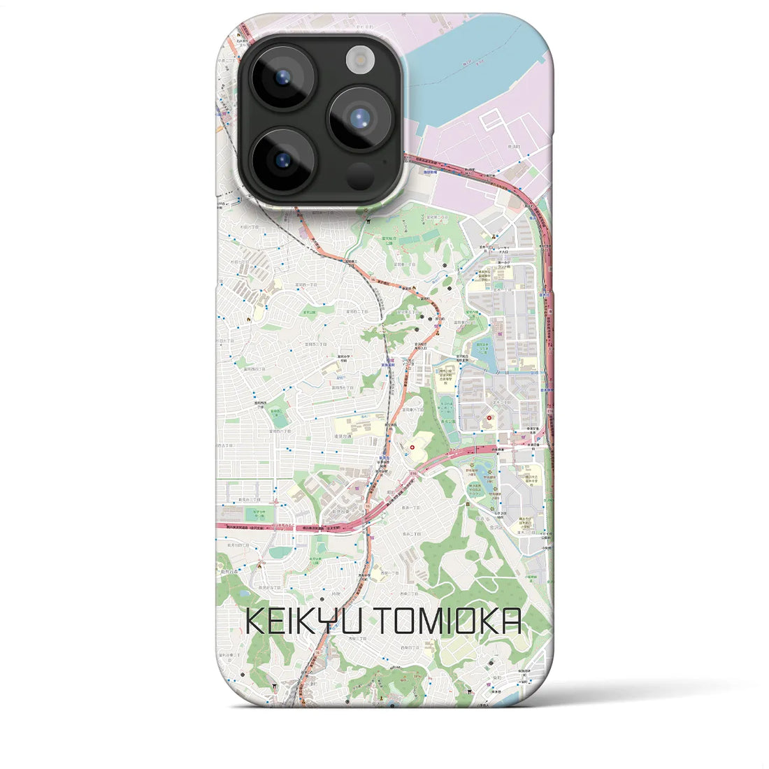 【京急富岡】地図柄iPhoneケース（バックカバータイプ・ナチュラル）iPhone 15 Pro Max 用