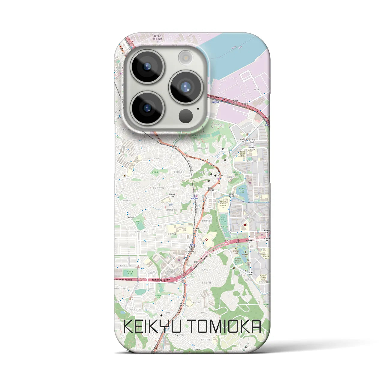 【京急富岡】地図柄iPhoneケース（バックカバータイプ・ナチュラル）iPhone 15 Pro 用