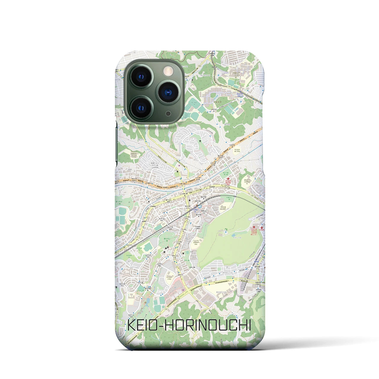【京王堀之内】地図柄iPhoneケース（バックカバータイプ・ナチュラル）iPhone 11 Pro 用