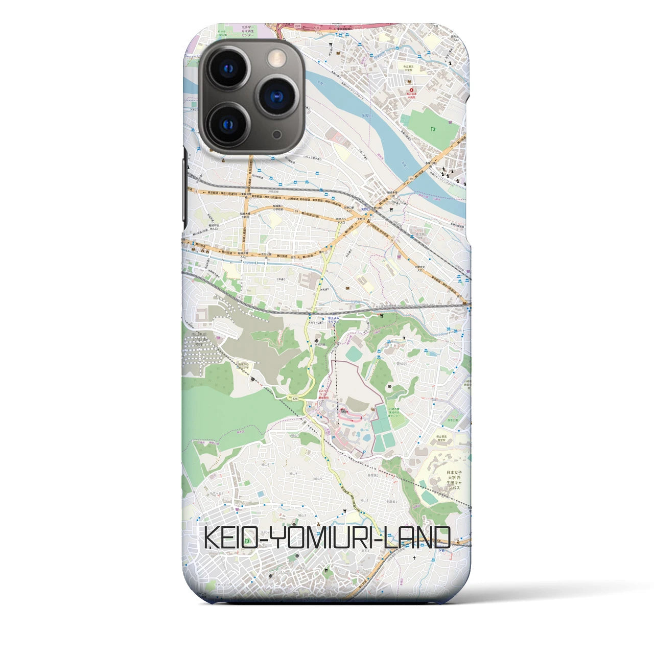 【京王よみうりランド】地図柄iPhoneケース（バックカバータイプ・ナチュラル）iPhone 11 Pro Max 用