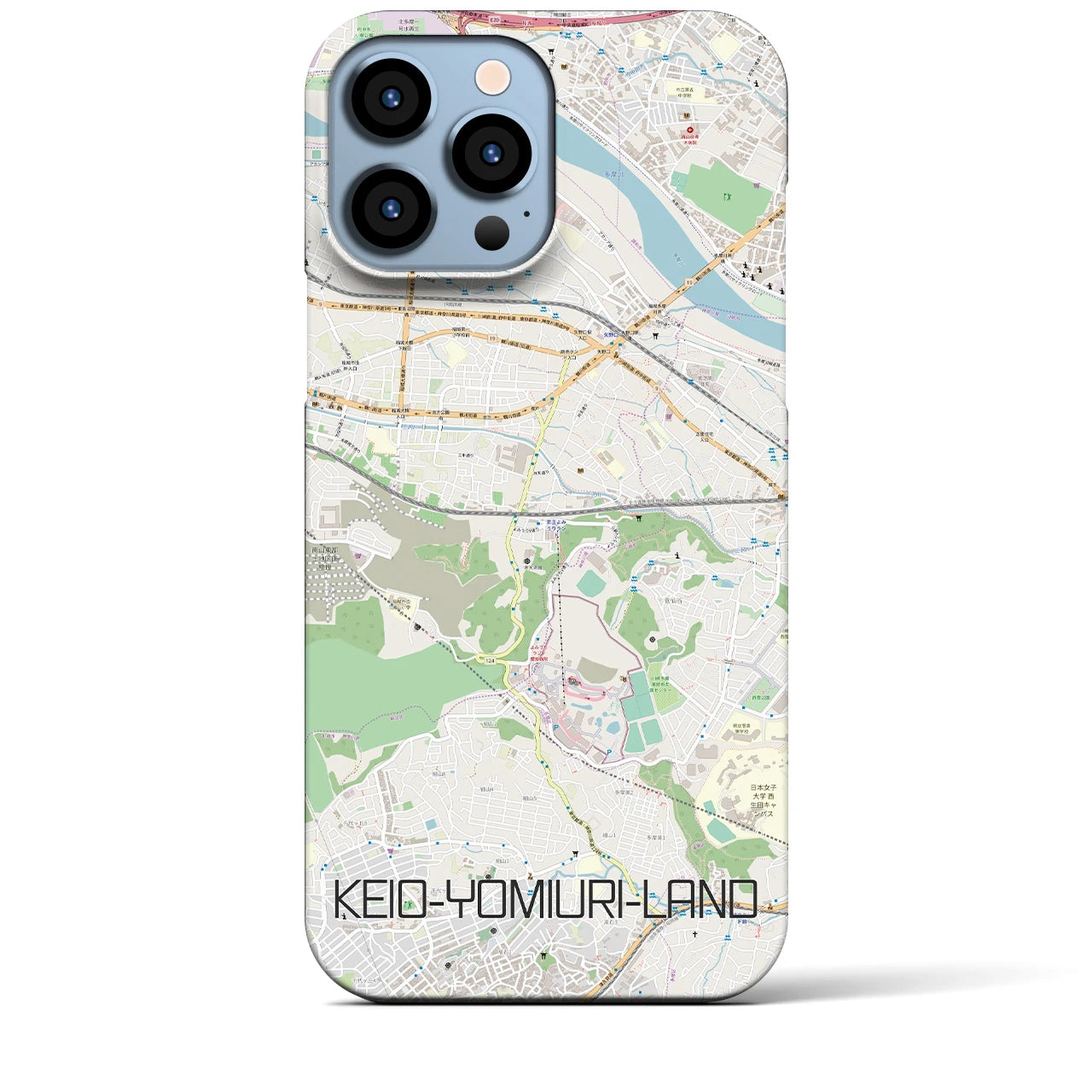 【京王よみうりランド】地図柄iPhoneケース（バックカバータイプ・ナチュラル）iPhone 13 Pro Max 用
