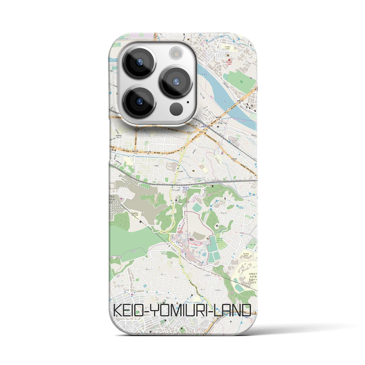 【京王よみうりランド】地図柄iPhoneケース（バックカバータイプ・ナチュラル）iPhone 14 Pro 用