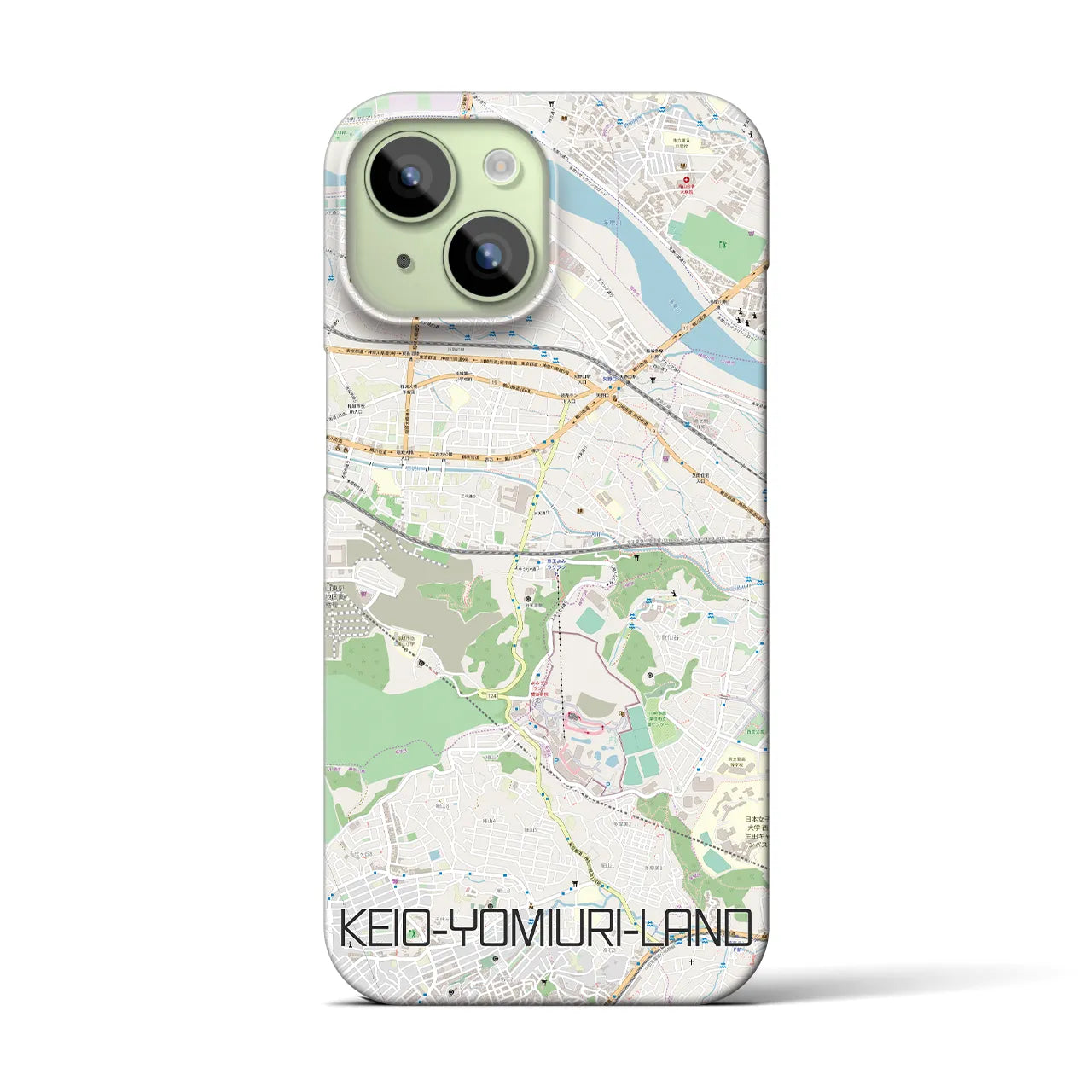 【京王よみうりランド】地図柄iPhoneケース（バックカバータイプ・ナチュラル）iPhone 15 用