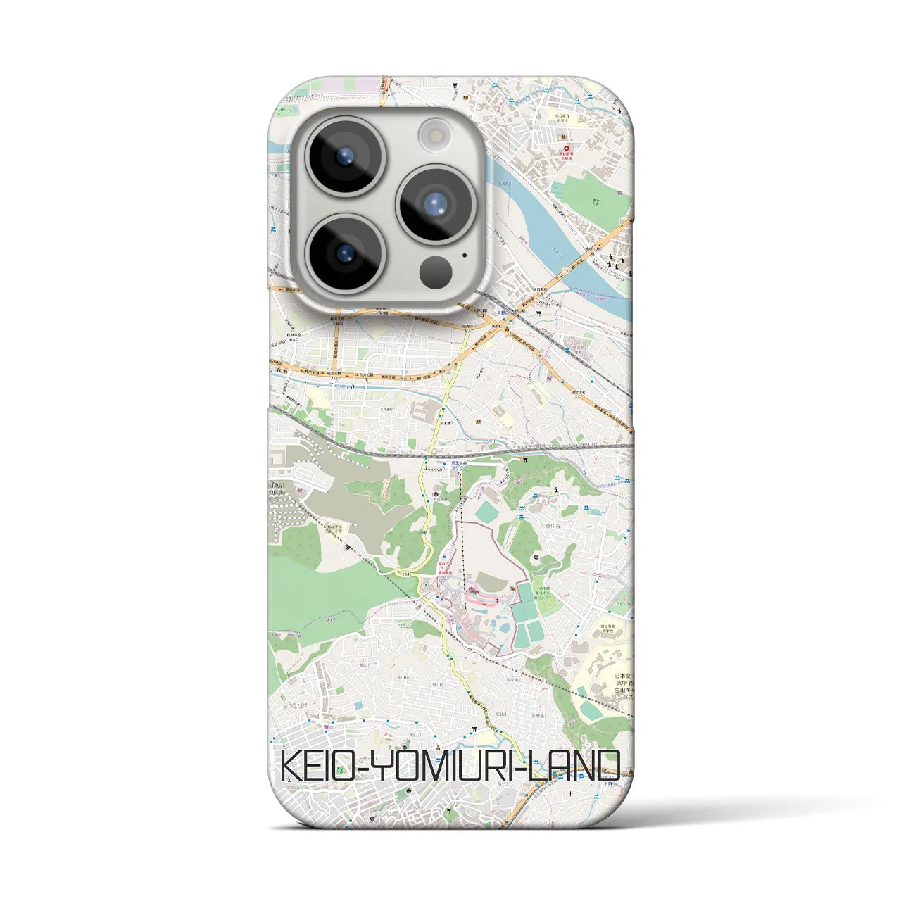 【京王よみうりランド】地図柄iPhoneケース（バックカバータイプ・ナチュラル）iPhone 15 Pro 用