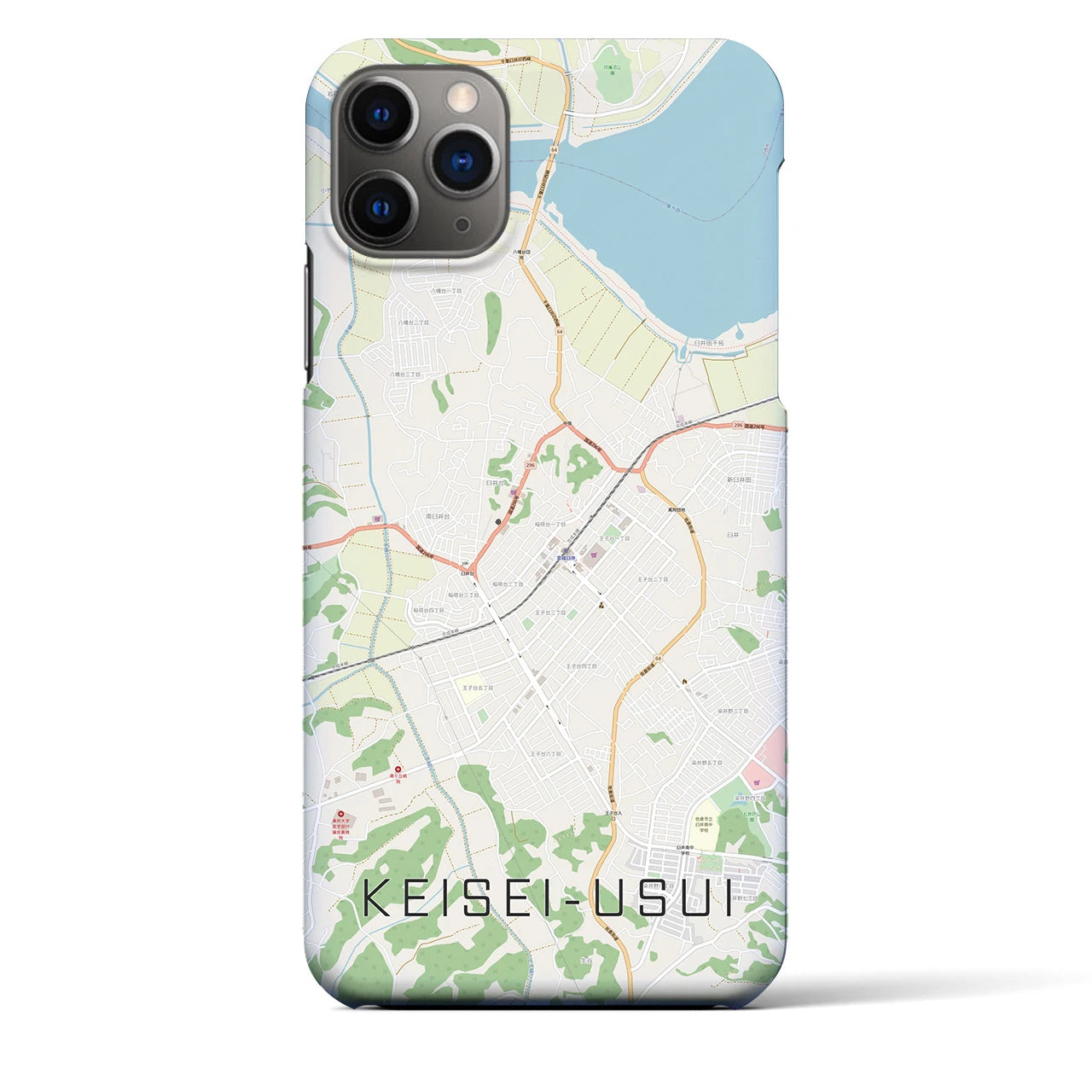 【京成臼井】地図柄iPhoneケース（バックカバータイプ・ナチュラル）iPhone 11 Pro Max 用