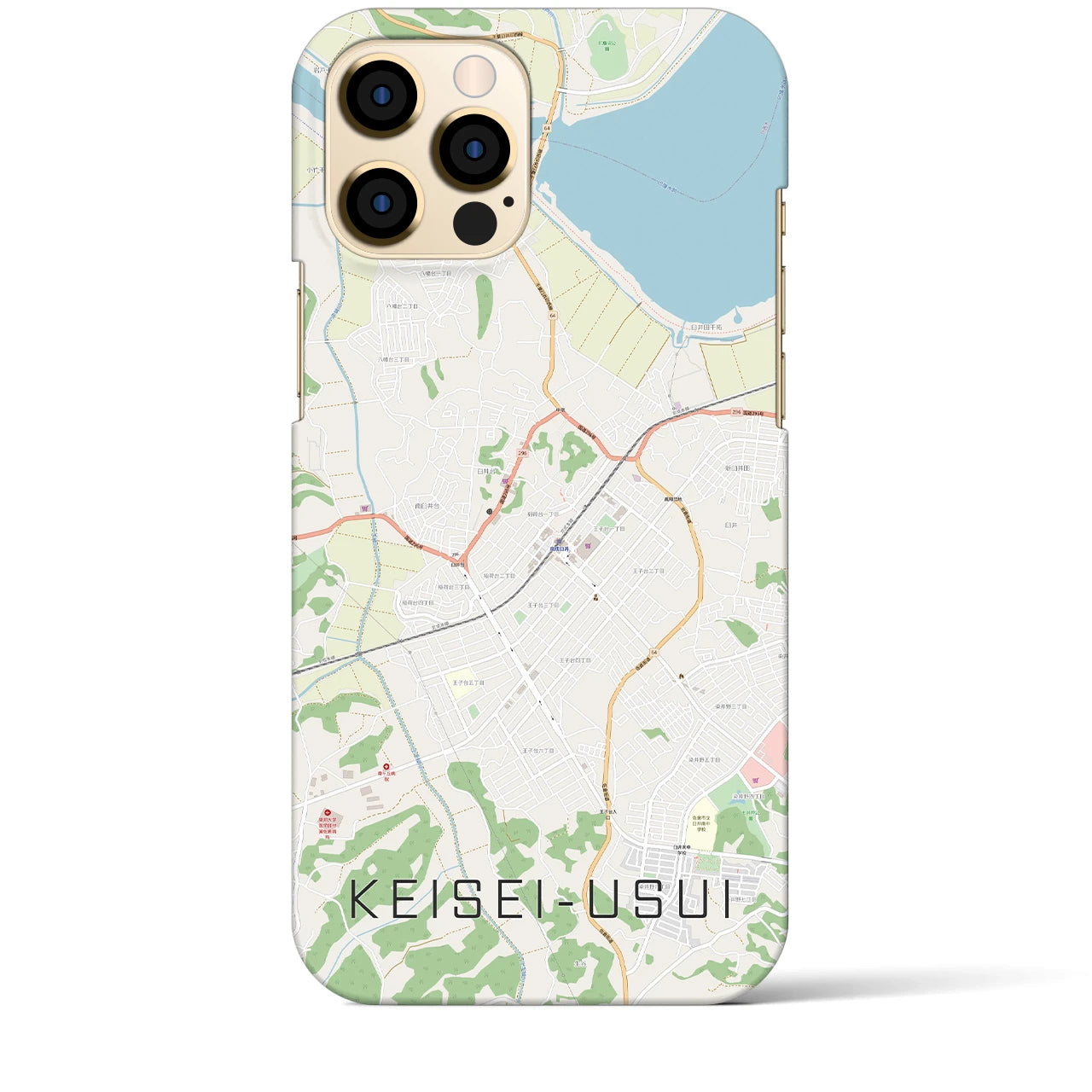 【京成臼井】地図柄iPhoneケース（バックカバータイプ・ナチュラル）iPhone 12 Pro Max 用