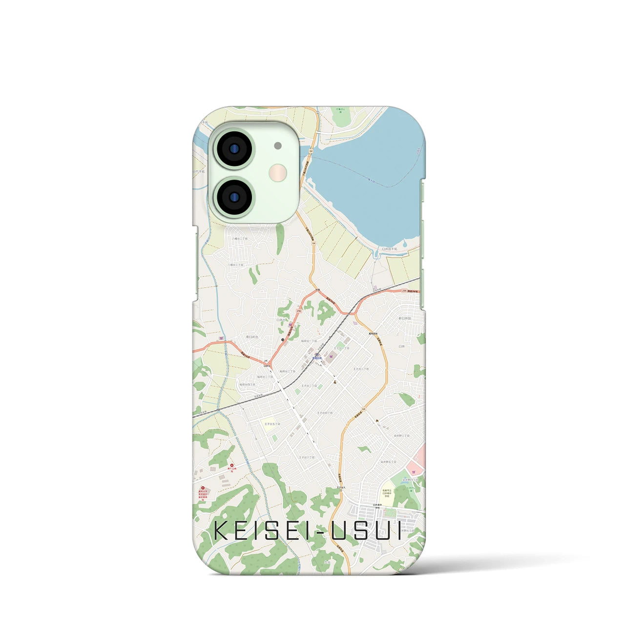【京成臼井】地図柄iPhoneケース（バックカバータイプ・ナチュラル）iPhone 12 mini 用