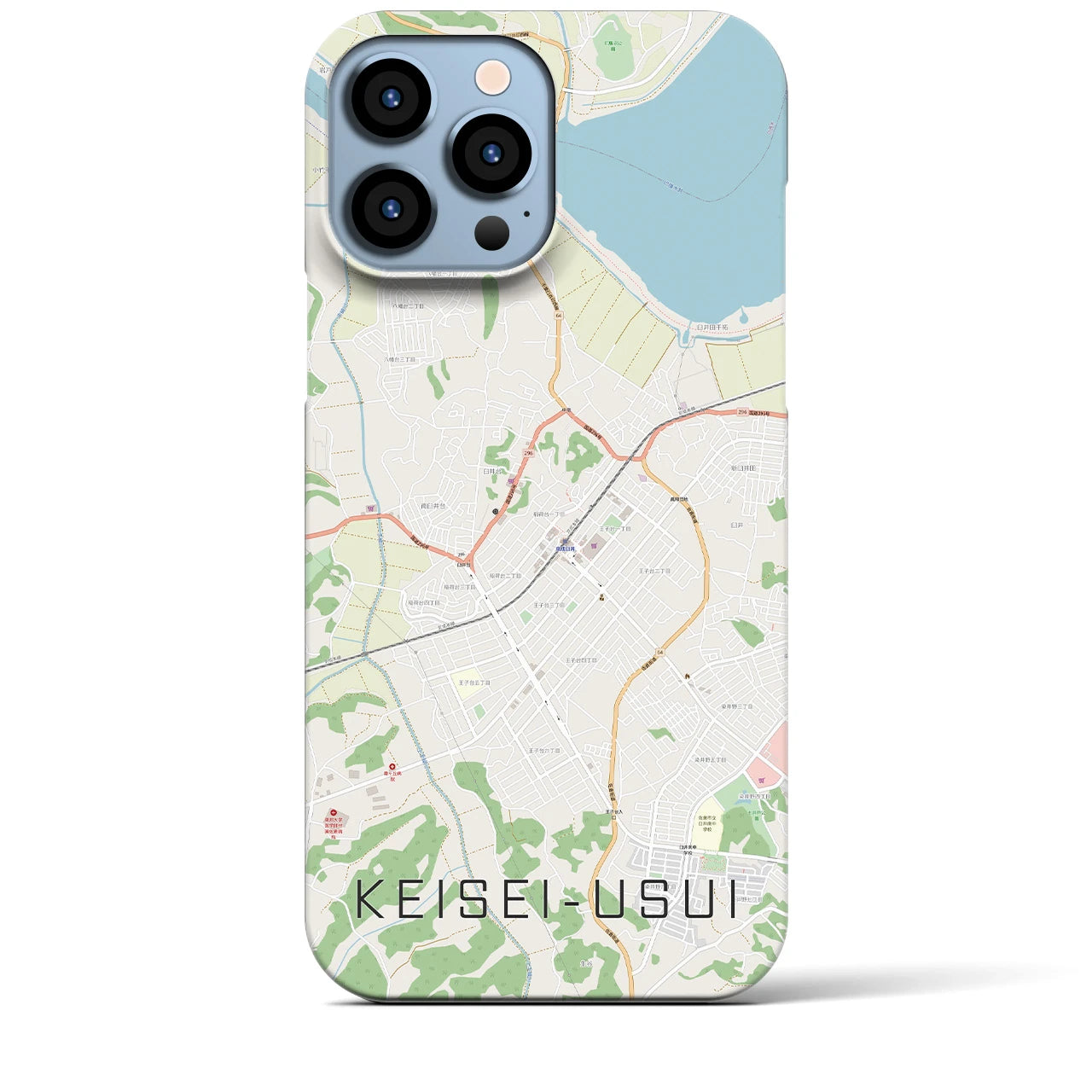 【京成臼井】地図柄iPhoneケース（バックカバータイプ・ナチュラル）iPhone 13 Pro Max 用