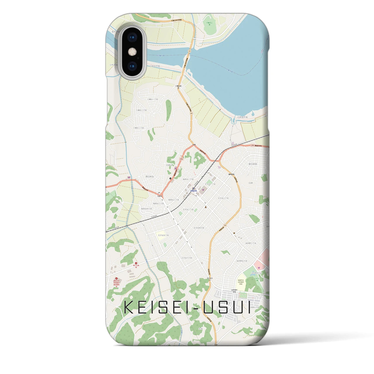 【京成臼井】地図柄iPhoneケース（バックカバータイプ・ナチュラル）iPhone XS Max 用