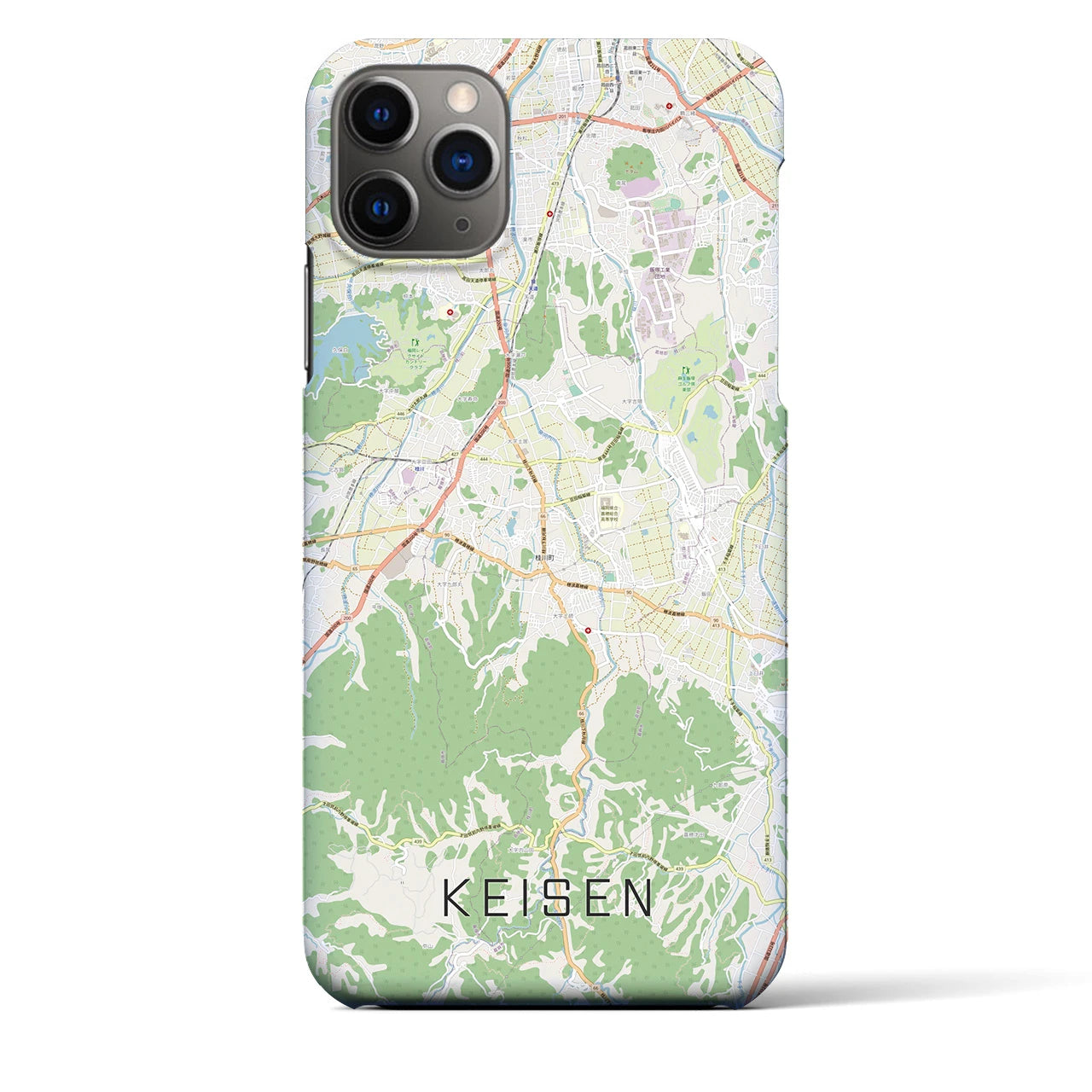 【桂川】地図柄iPhoneケース（バックカバータイプ・ナチュラル）iPhone 11 Pro Max 用