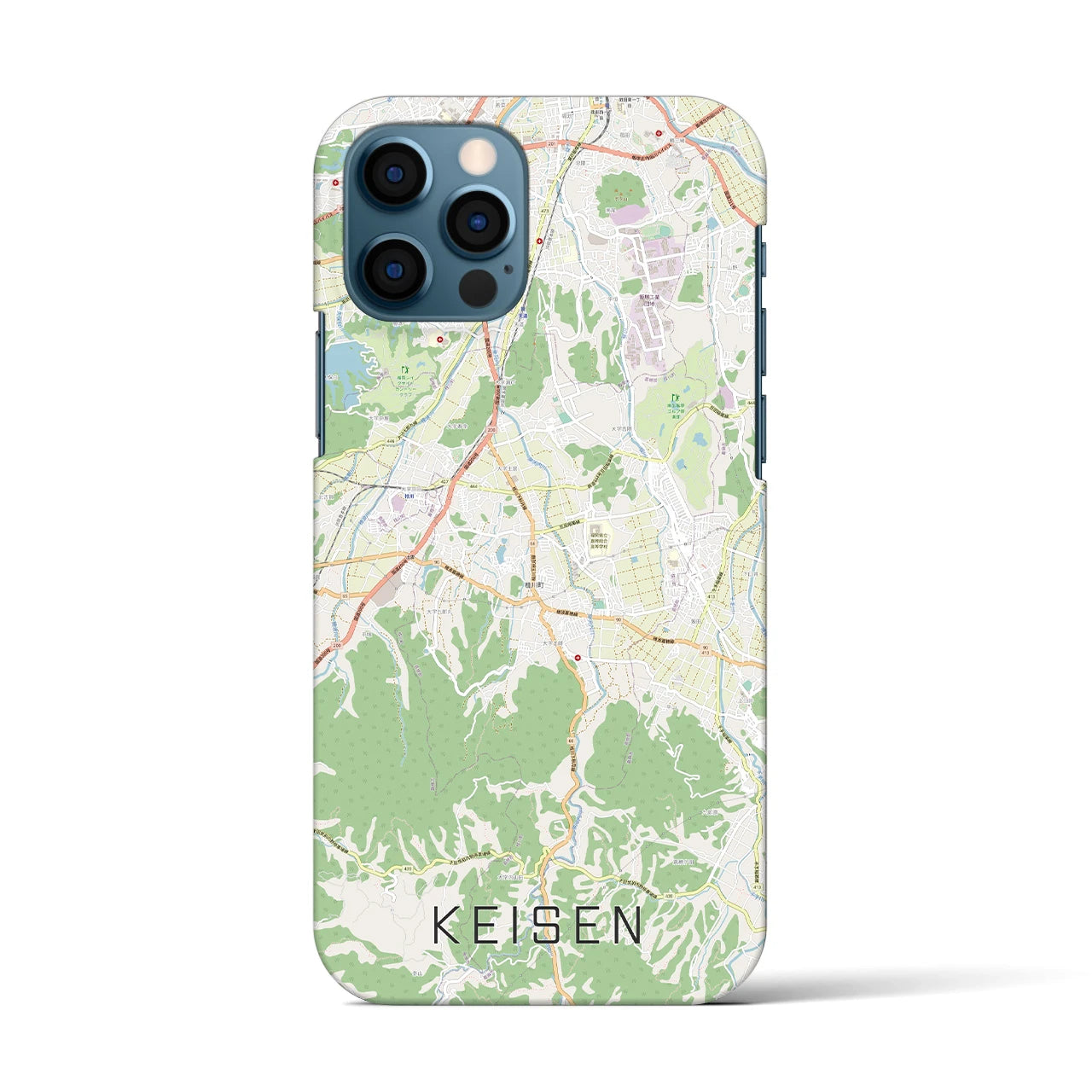 【桂川】地図柄iPhoneケース（バックカバータイプ・ナチュラル）iPhone 12 / 12 Pro 用