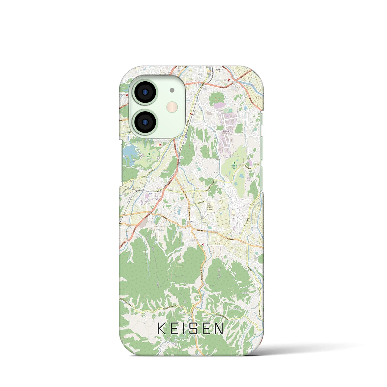 【桂川】地図柄iPhoneケース（バックカバータイプ・ナチュラル）iPhone 12 mini 用