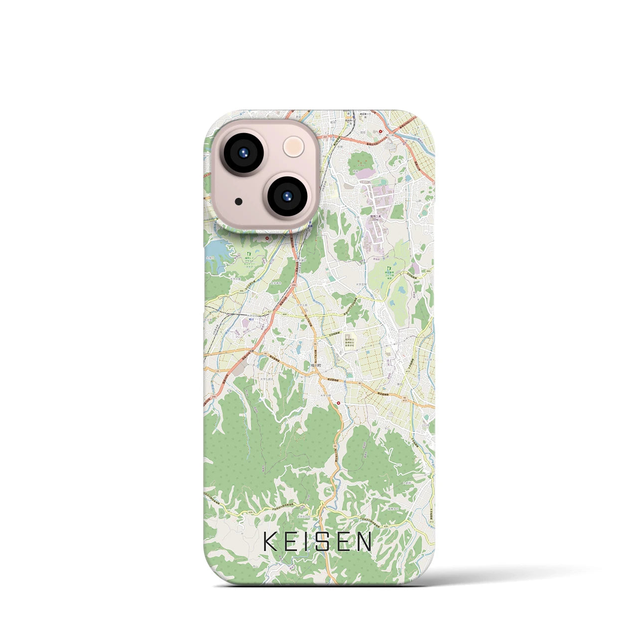 【桂川】地図柄iPhoneケース（バックカバータイプ・ナチュラル）iPhone 13 mini 用