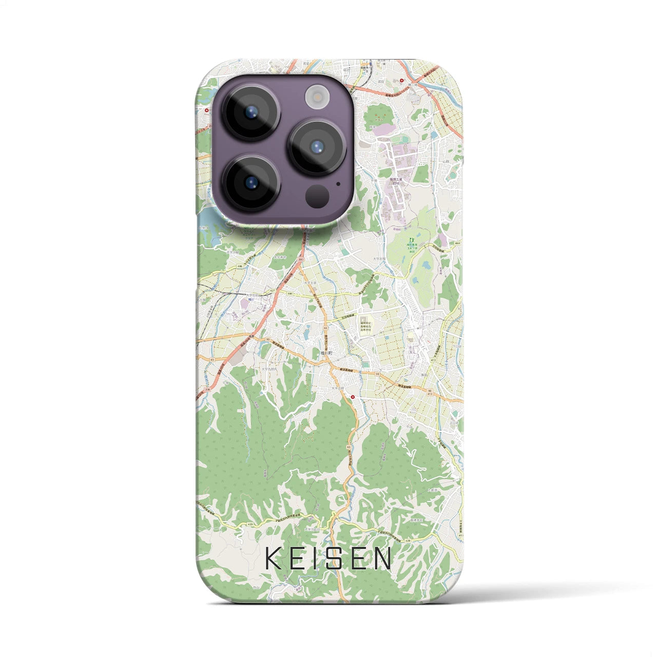 【桂川】地図柄iPhoneケース（バックカバータイプ・ナチュラル）iPhone 14 Pro 用