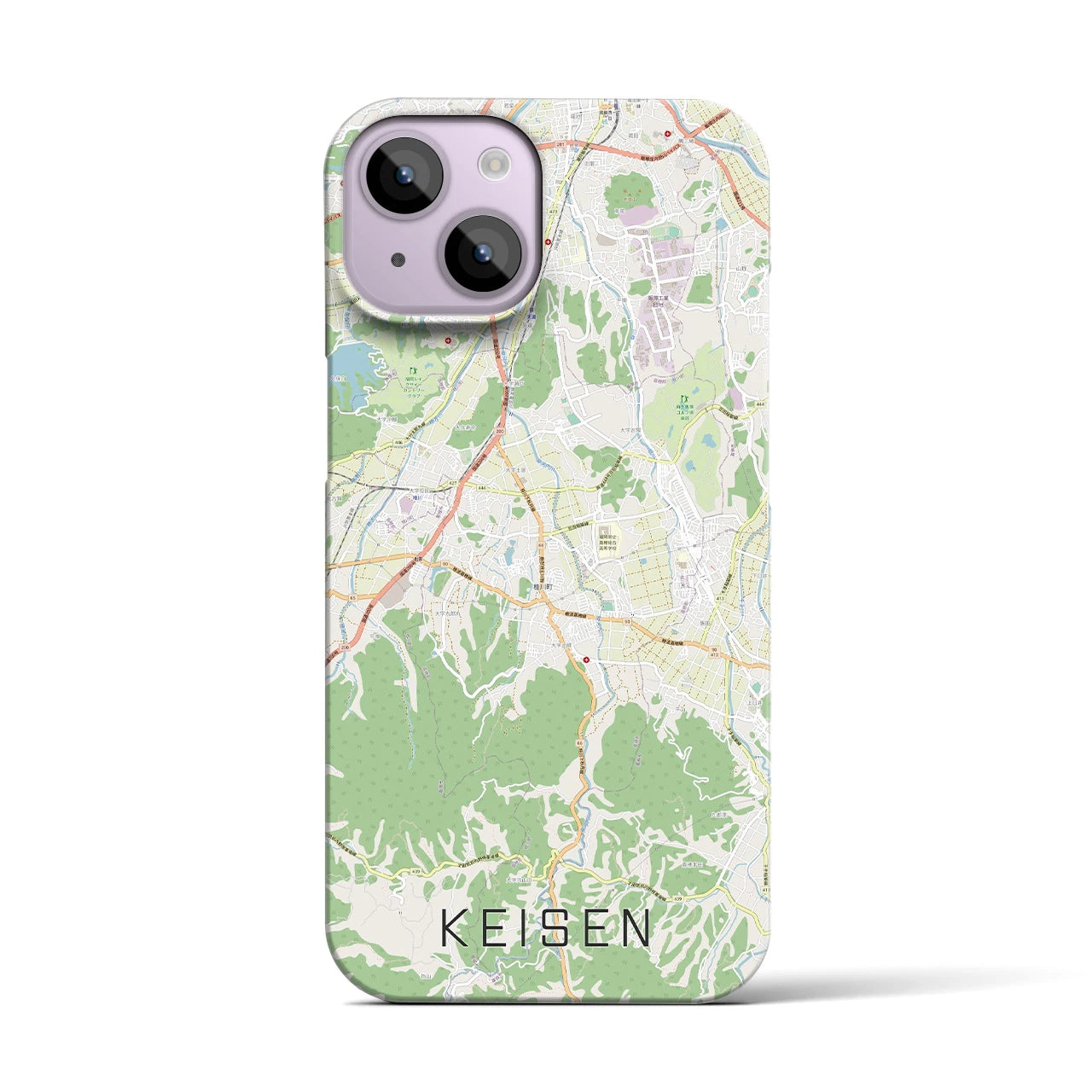 【桂川】地図柄iPhoneケース（バックカバータイプ・ナチュラル）iPhone 14 用