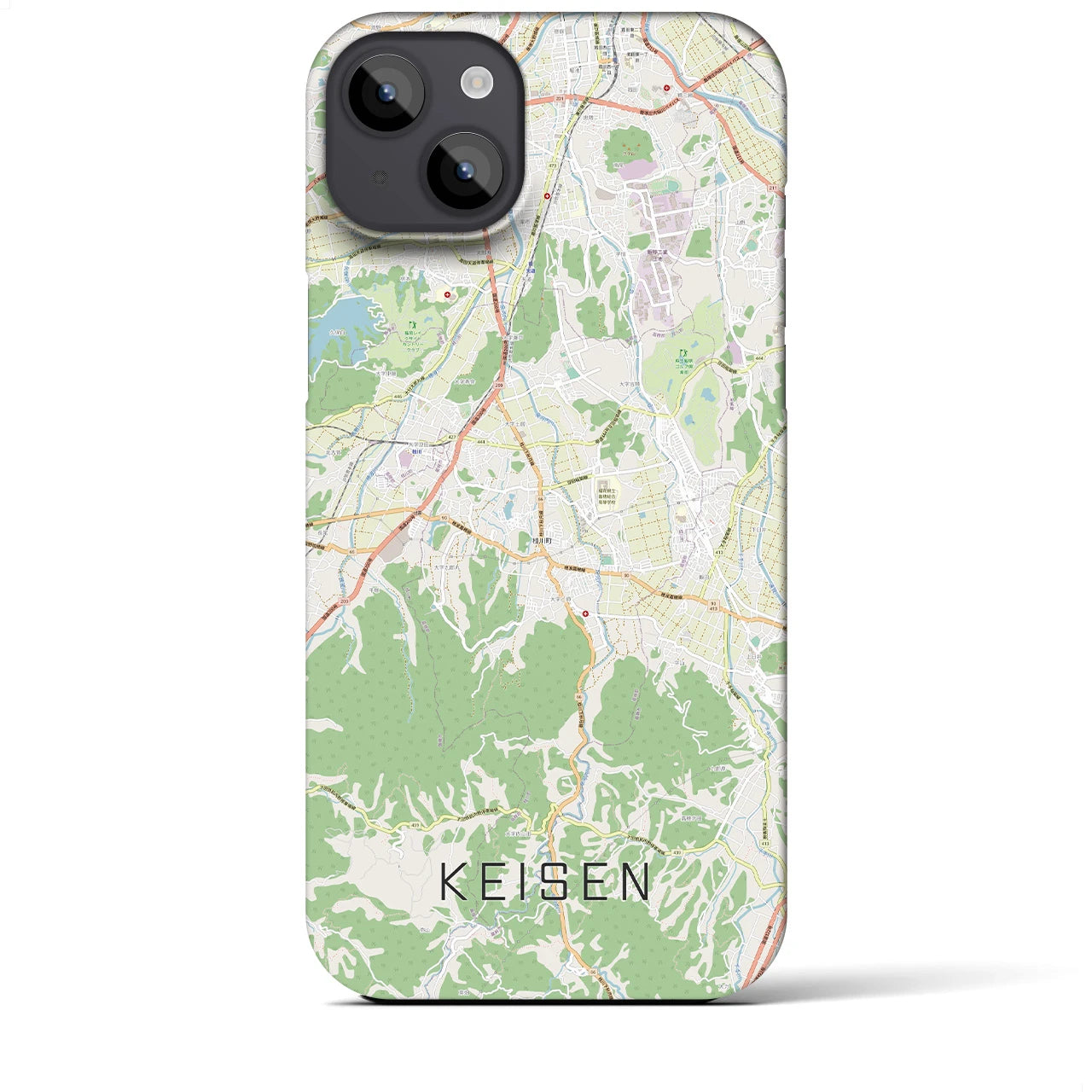 【桂川】地図柄iPhoneケース（バックカバータイプ・ナチュラル）iPhone 14 Plus 用