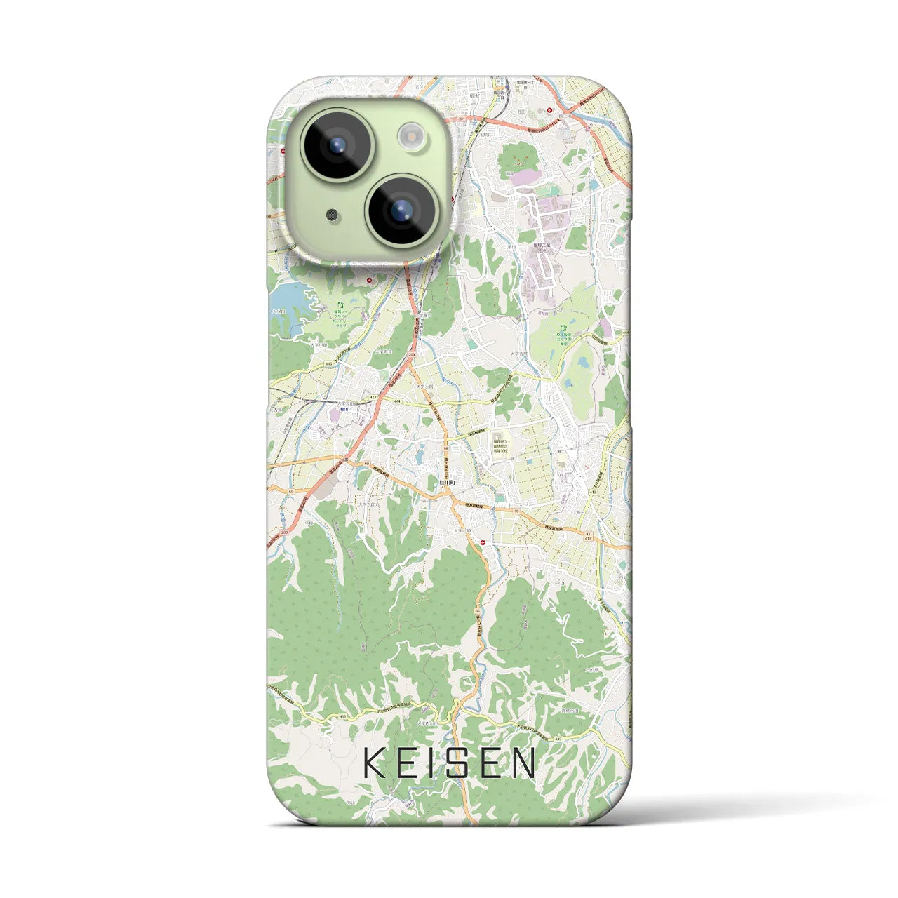 【桂川】地図柄iPhoneケース（バックカバータイプ・ナチュラル）iPhone 15 用