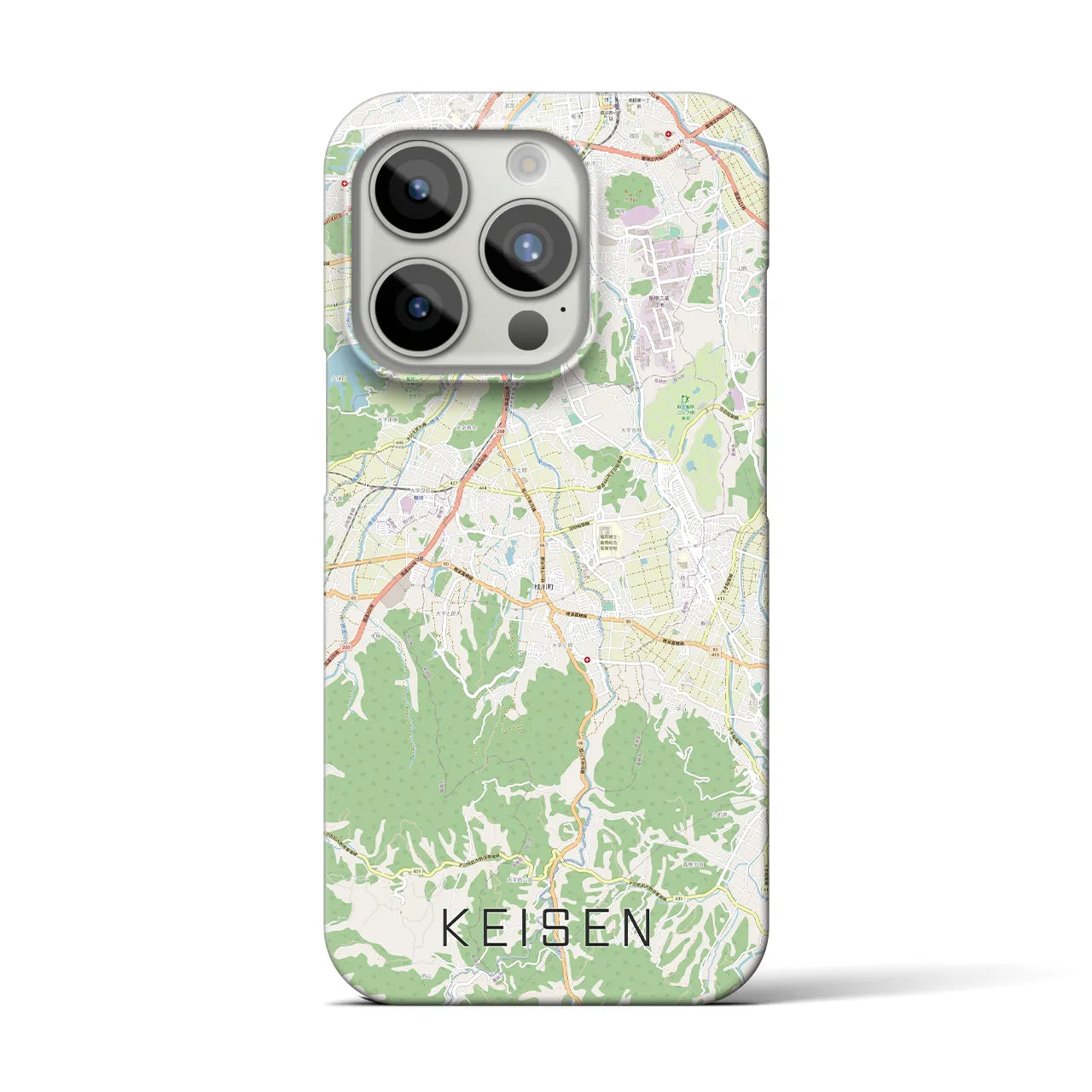 【桂川】地図柄iPhoneケース（バックカバータイプ・ナチュラル）iPhone 15 Pro 用