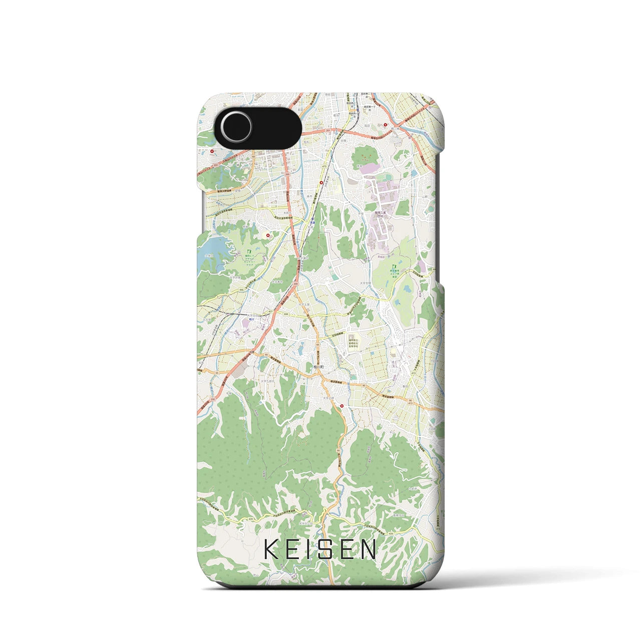 【桂川】地図柄iPhoneケース（バックカバータイプ・ナチュラル）iPhone SE（第3 / 第2世代） / 8 / 7 / 6s / 6 用