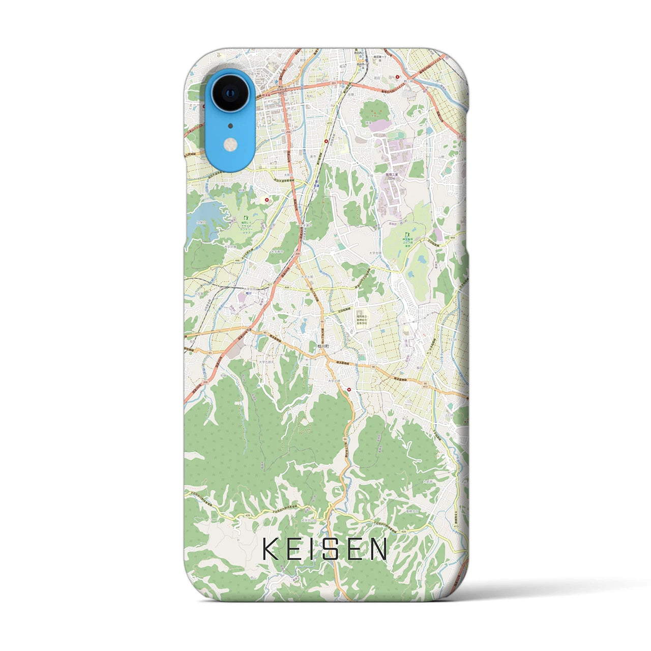 【桂川】地図柄iPhoneケース（バックカバータイプ・ナチュラル）iPhone XR 用
