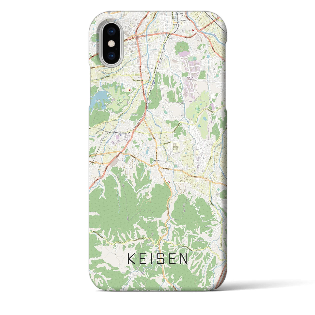 【桂川】地図柄iPhoneケース（バックカバータイプ・ナチュラル）iPhone XS Max 用