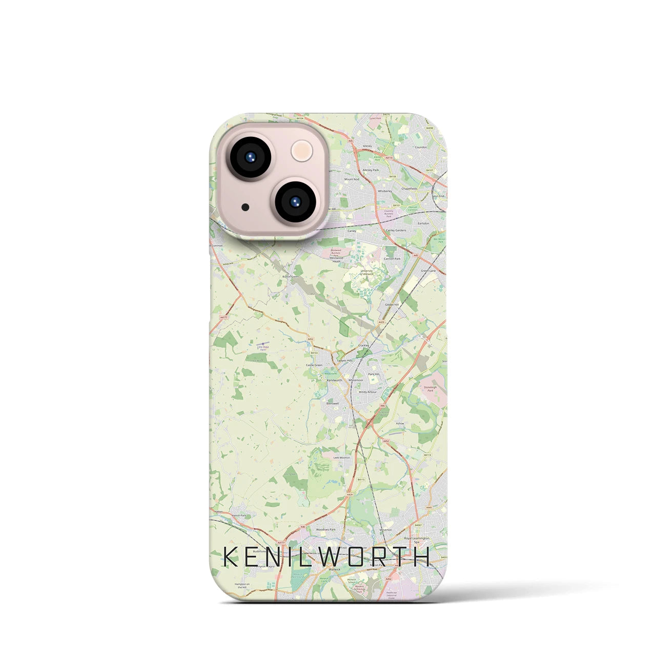 【ケニルワース】地図柄iPhoneケース（バックカバータイプ・ナチュラル）iPhone 13 mini 用