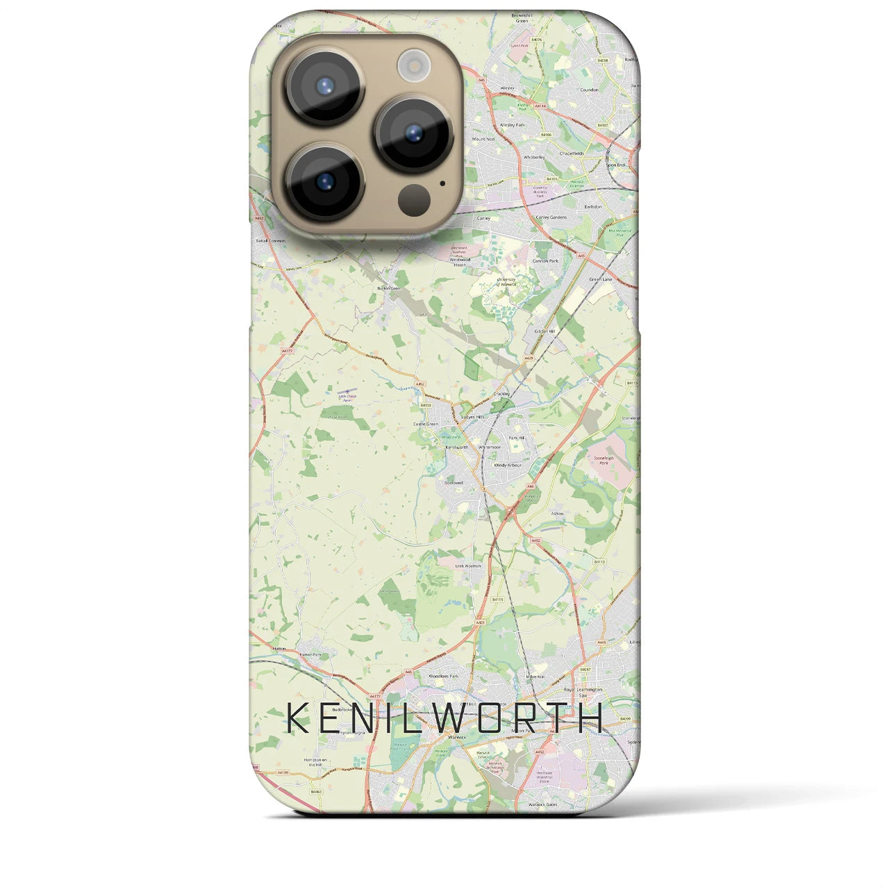 【ケニルワース】地図柄iPhoneケース（バックカバータイプ・ナチュラル）iPhone 14 Pro Max 用