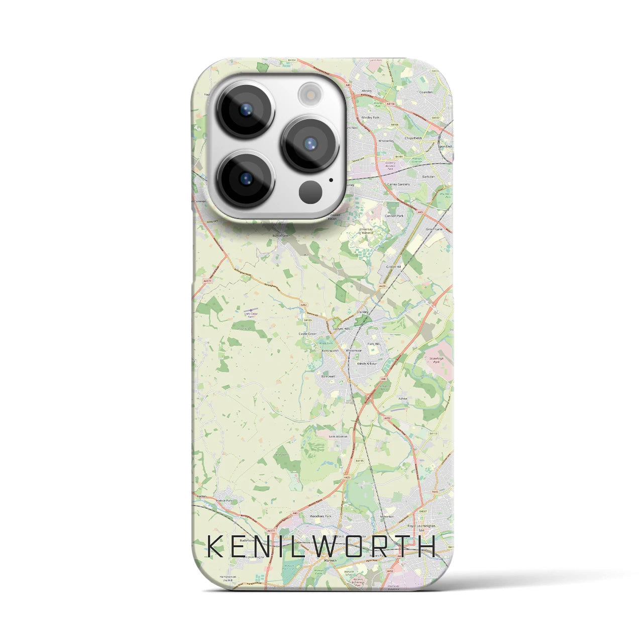 【ケニルワース】地図柄iPhoneケース（バックカバータイプ・ナチュラル）iPhone 14 Pro 用