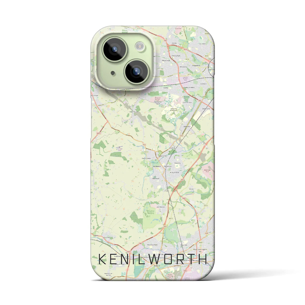 【ケニルワース】地図柄iPhoneケース（バックカバータイプ・ナチュラル）iPhone 15 用
