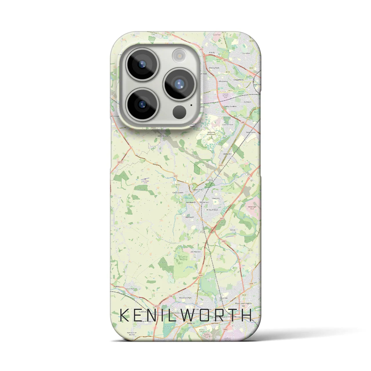 【ケニルワース】地図柄iPhoneケース（バックカバータイプ・ナチュラル）iPhone 15 Pro 用