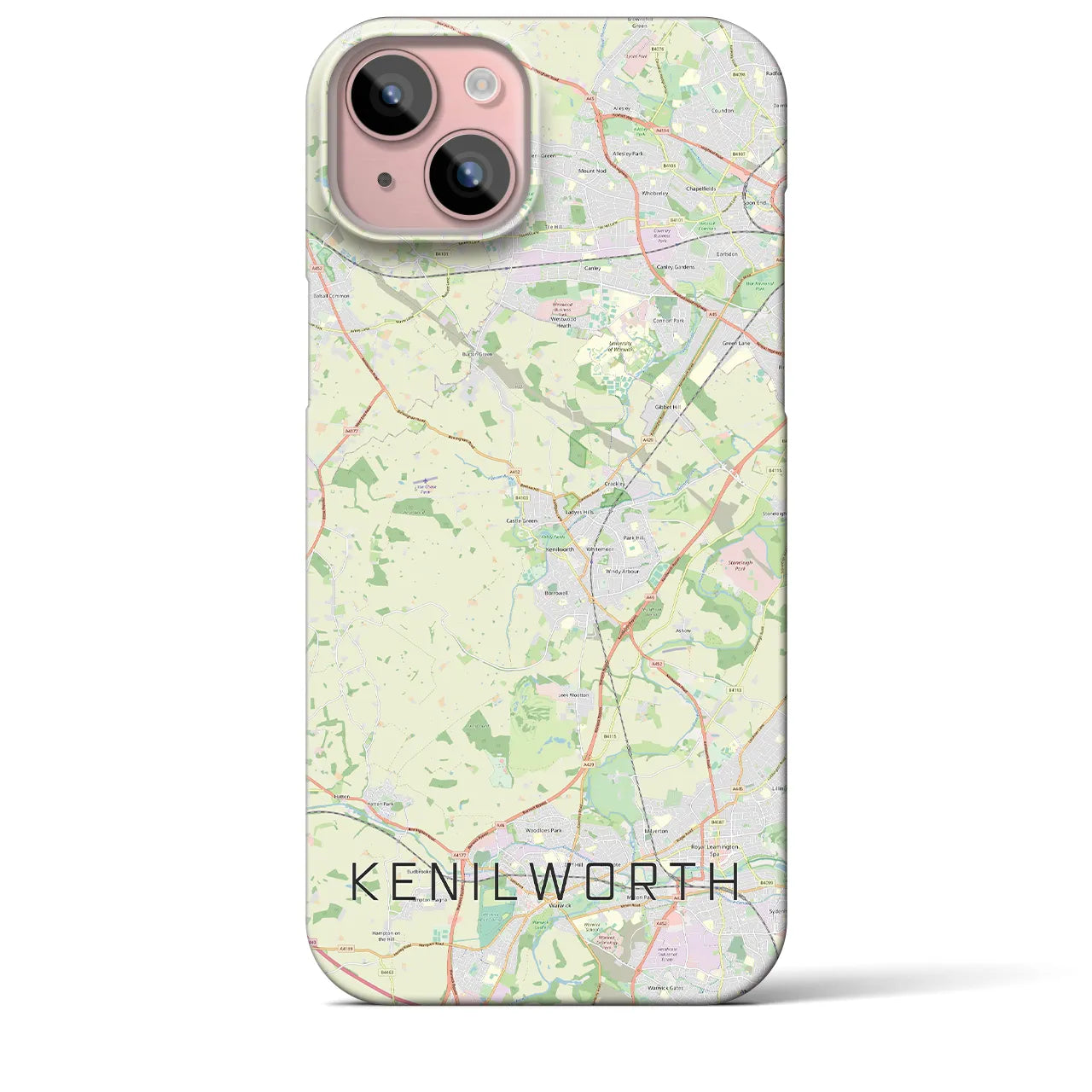 【ケニルワース】地図柄iPhoneケース（バックカバータイプ・ナチュラル）iPhone 15 Plus 用