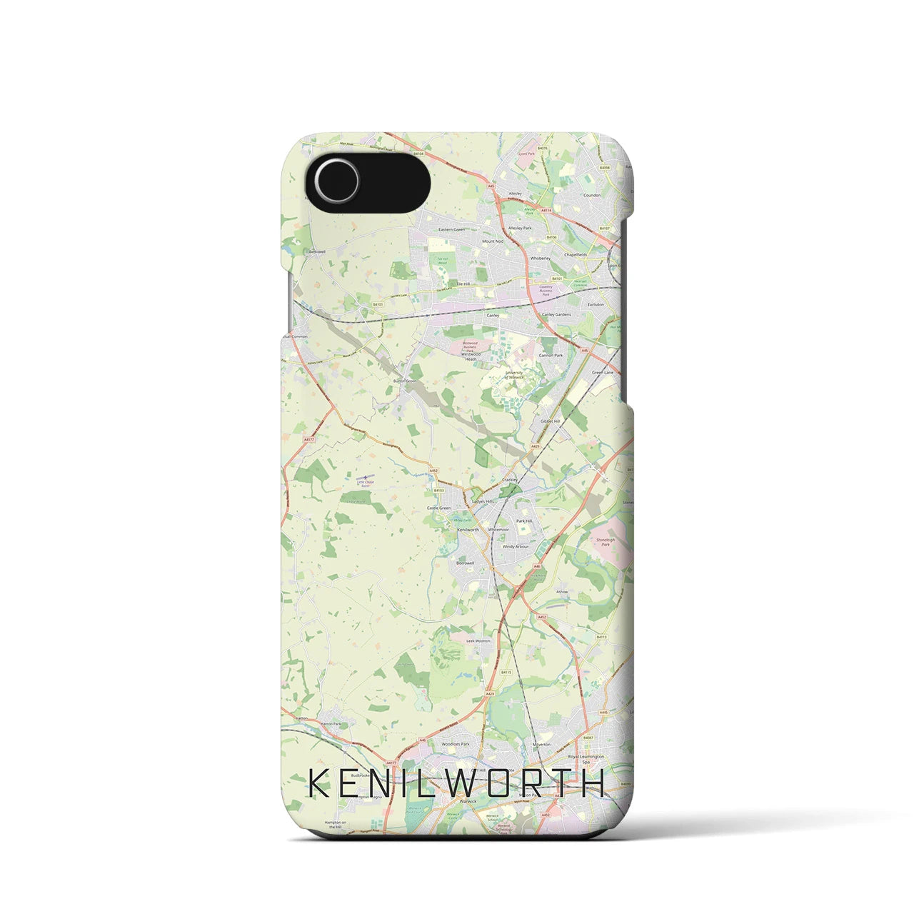 【ケニルワース】地図柄iPhoneケース（バックカバータイプ・ナチュラル）iPhone SE（第3 / 第2世代） / 8 / 7 / 6s / 6 用