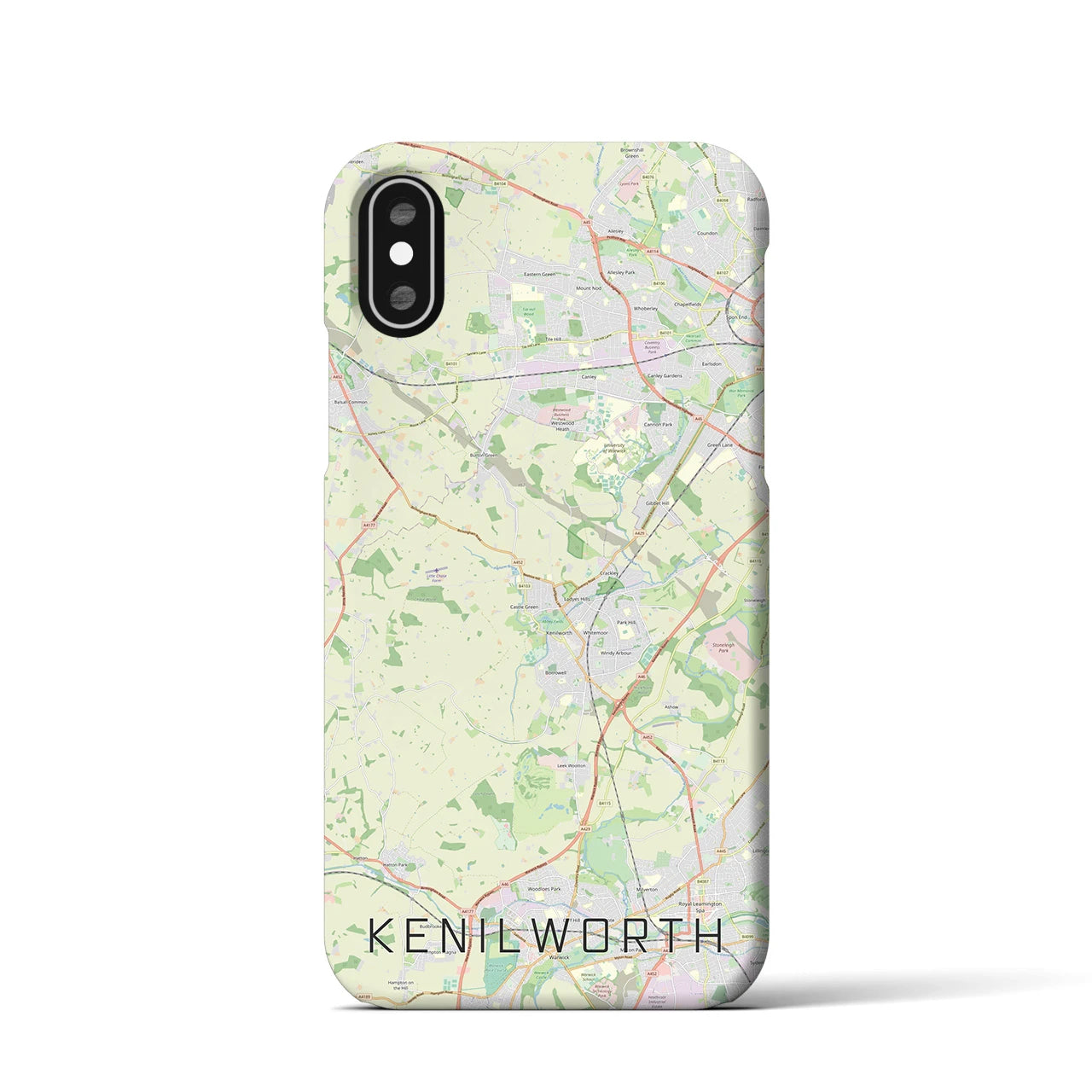 【ケニルワース】地図柄iPhoneケース（バックカバータイプ・ナチュラル）iPhone XS / X 用