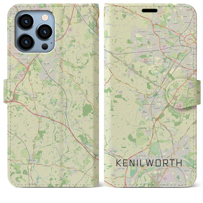 【ケニルワース（イギリス）】地図柄iPhoneケース（手帳タイプ）ナチュラル・iPhone 13 Pro Max 用