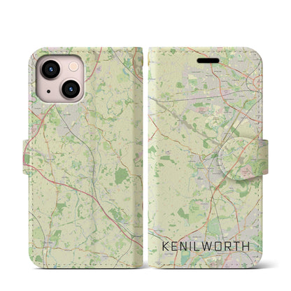 【ケニルワース（イギリス）】地図柄iPhoneケース（手帳タイプ）ナチュラル・iPhone 13 mini 用
