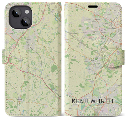 【ケニルワース（イギリス）】地図柄iPhoneケース（手帳タイプ）ナチュラル・iPhone 14 Plus 用