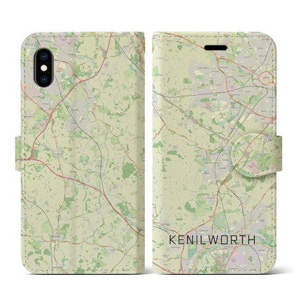 【ケニルワース（イギリス）】地図柄iPhoneケース（手帳タイプ）ナチュラル・iPhone XS / X 用
