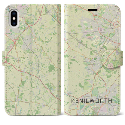 【ケニルワース（イギリス）】地図柄iPhoneケース（手帳タイプ）ナチュラル・iPhone XS Max 用