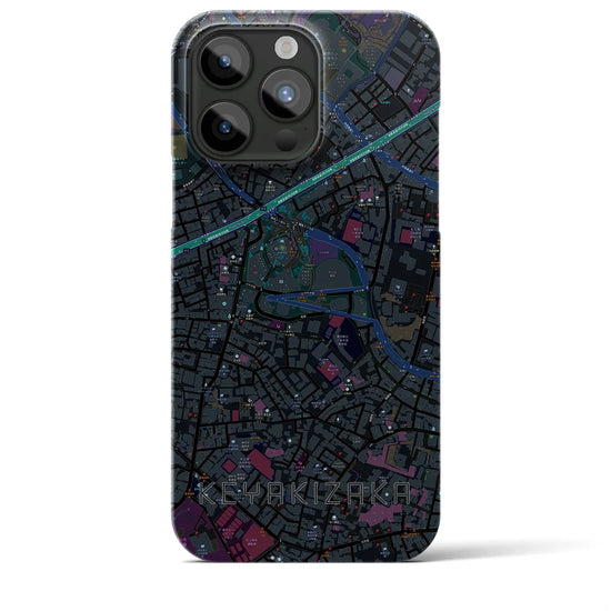 【けやき坂】地図柄iPhoneケース（バックカバータイプ・ブラック）iPhone 15 Pro Max 用