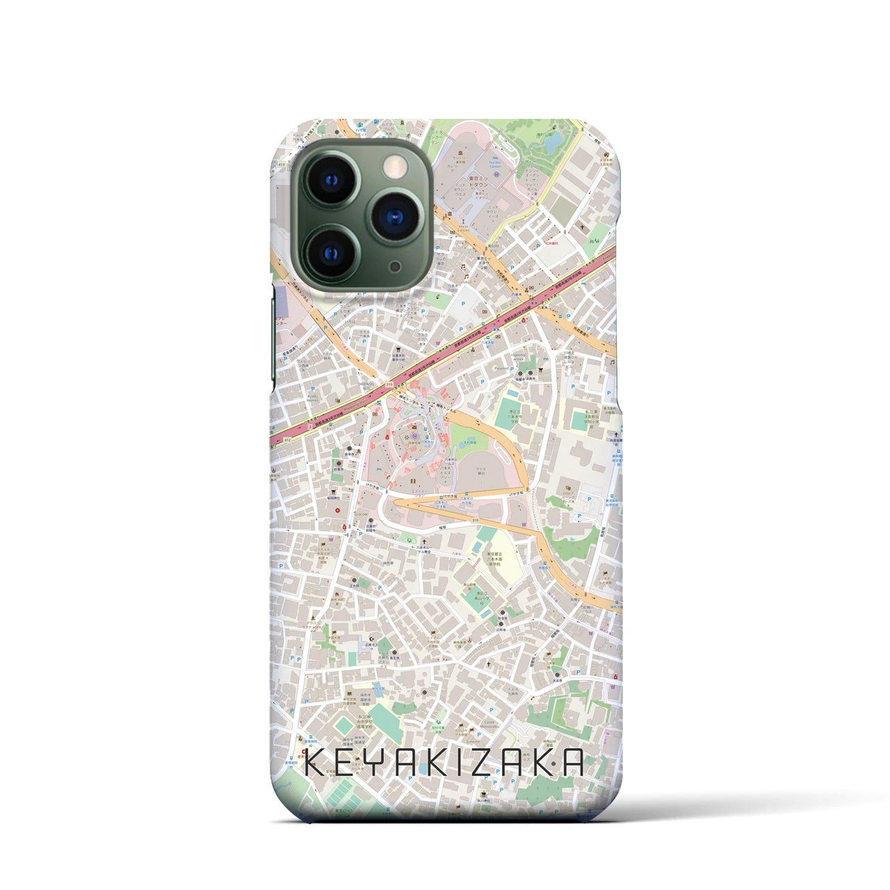 【けやき坂】地図柄iPhoneケース（バックカバータイプ・ナチュラル）iPhone 11 Pro 用