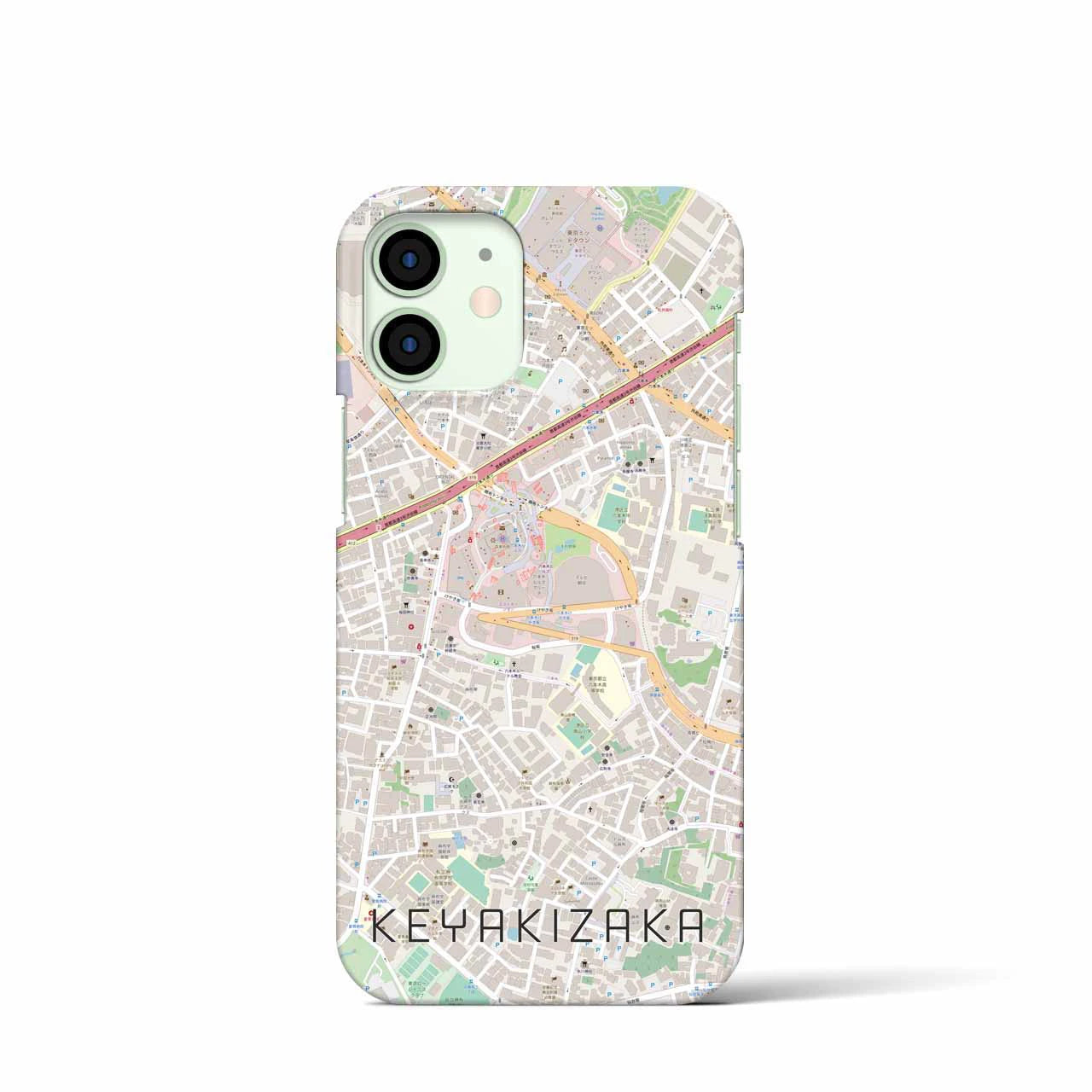 【けやき坂】地図柄iPhoneケース（バックカバータイプ・ナチュラル）iPhone 12 mini 用