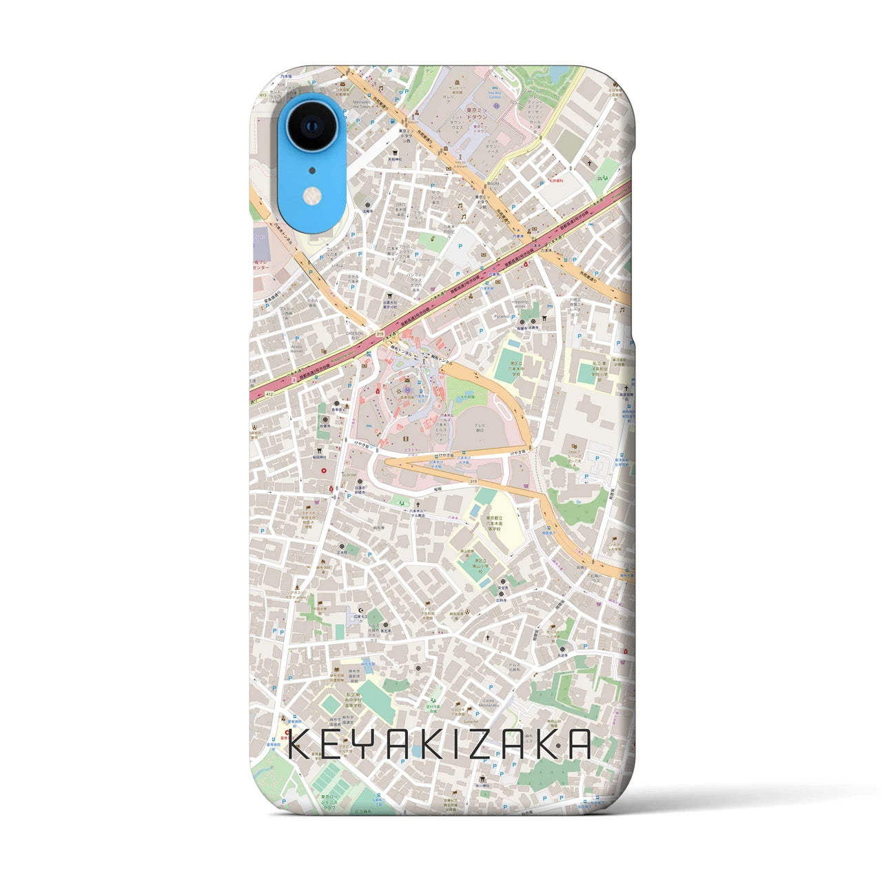 【けやき坂】地図柄iPhoneケース（バックカバータイプ・ナチュラル）iPhone XR 用